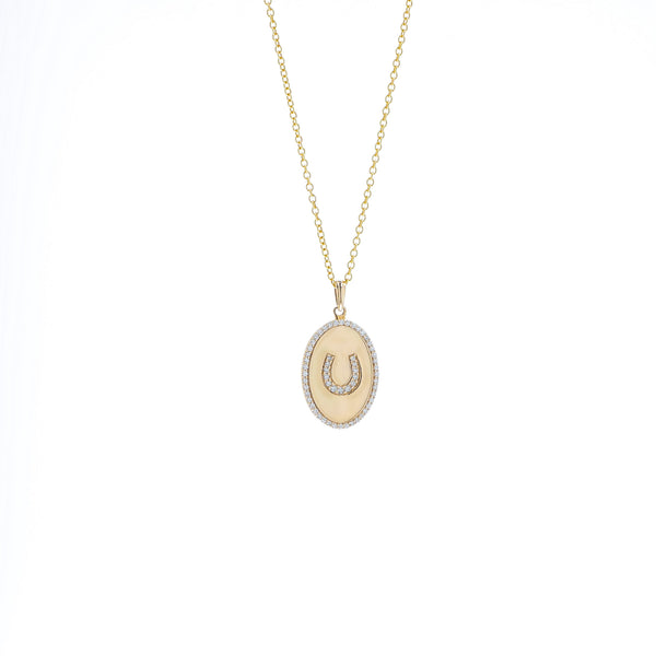 Diamond Horseshoe Tag Pendant - 1